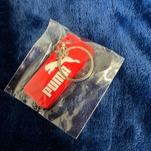 PUMA Red Keychain with Silver Ring